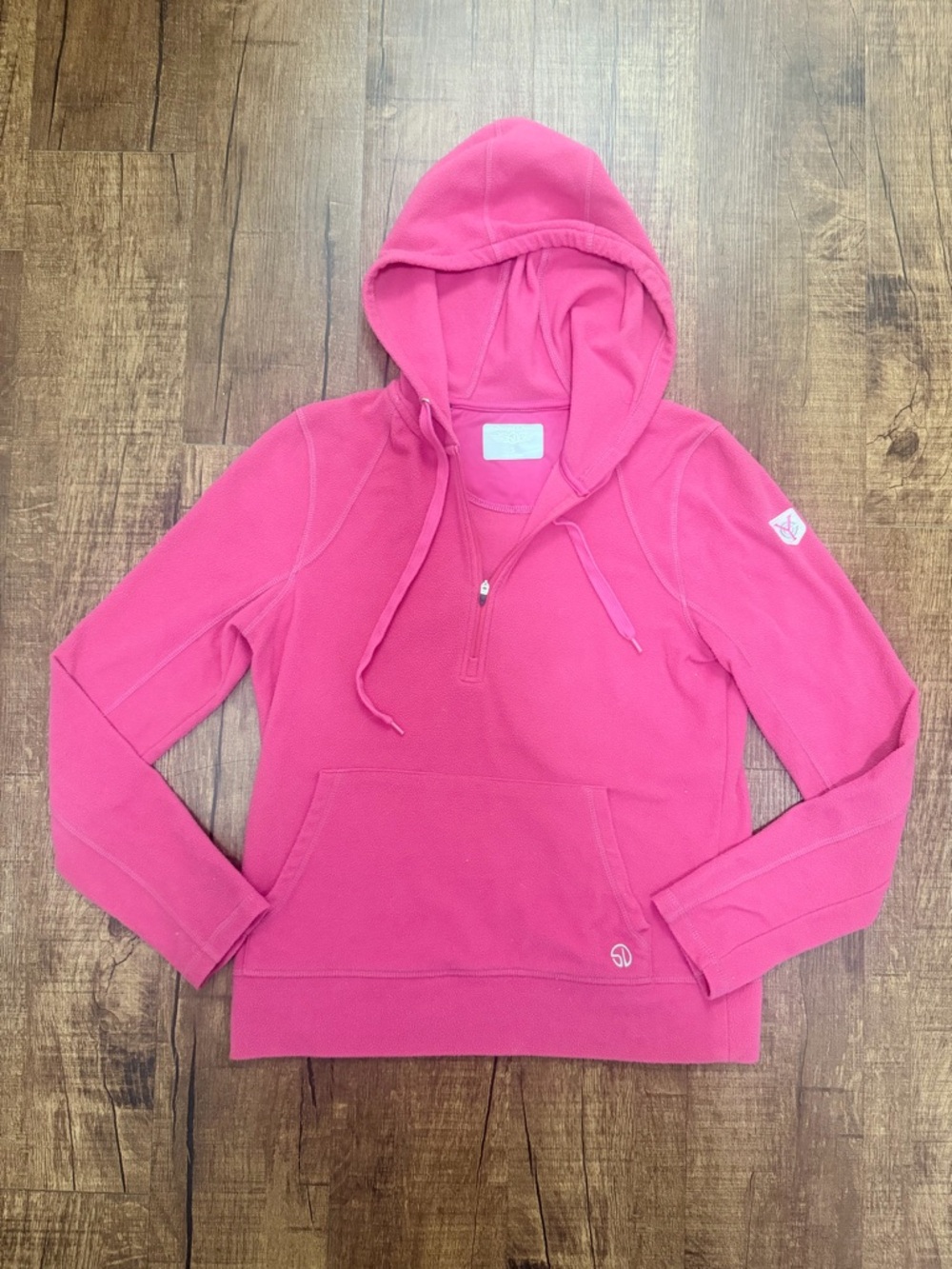 Straight Down Pink Fleece GolfHoodie | Quarter Zip Golf Pullover | Size Small